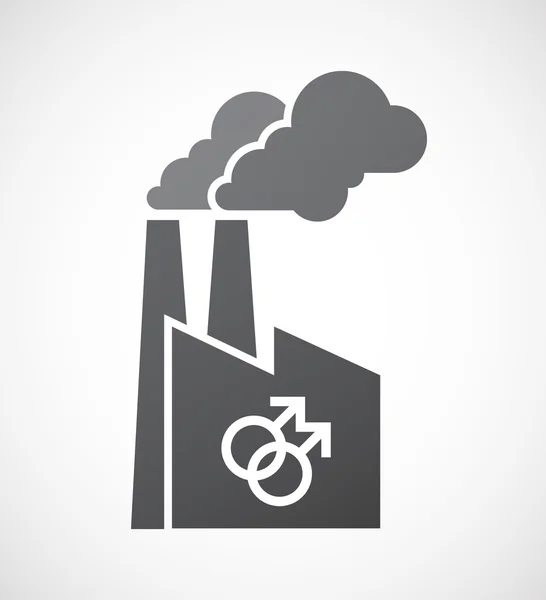 Isolated factory icon with a gay sign — Stock Vector