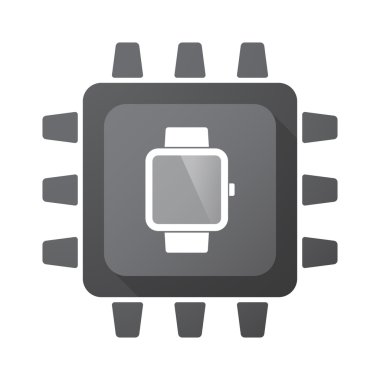 İzole Cpu çip simge akıllı saat takan