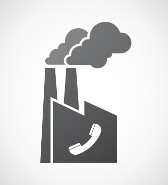 Bir telefon ile izole fabrika simgesi