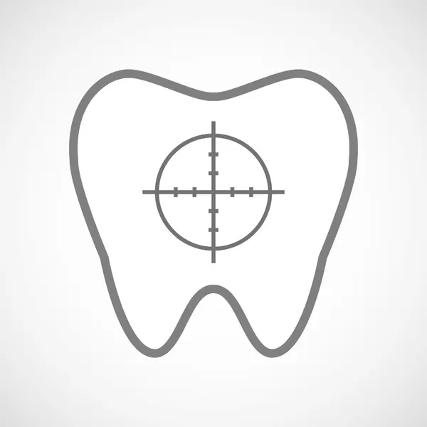 Isolerade konst tand ikon med ett hårkors — Stock vektor