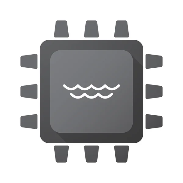Isolato icona del chip CPU con un segno di acqua — Vettoriale Stock