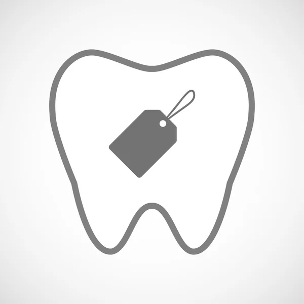 Isolerade konst tand ikon med en etikett — Stock vektor