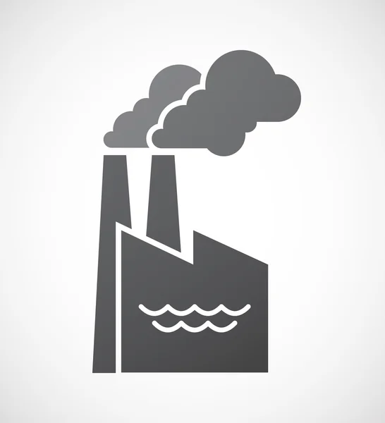 Icono de fábrica aislado con un signo de agua — Archivo Imágenes Vectoriales