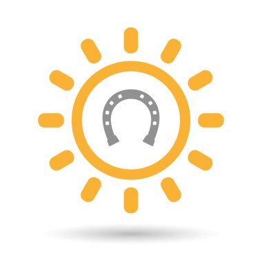 Bir nal işareti ile izole satırı sanat güneş simgesi