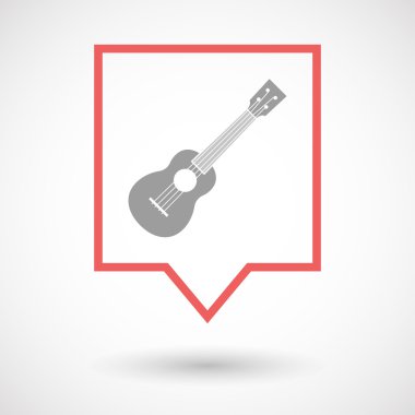 İzole satırı sanat araç ipucu simgesi bir ukulele ile