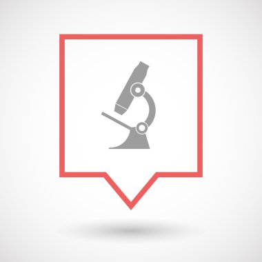 İzole satırı sanat araç ipucu simgesi ile bir mikroskop simgesi