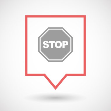 İzole satırı sanat araç ipucu simgesi bir stop sinyali ile