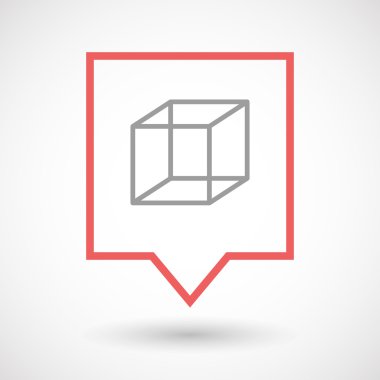 Bir küp işareti ile izole satırı sanat araç ipucu simgesi