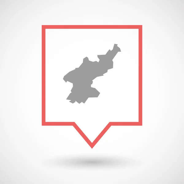 Icono de punta de herramienta de arte en línea aislada con el mapa de Corea del Norte — Archivo Imágenes Vectoriales