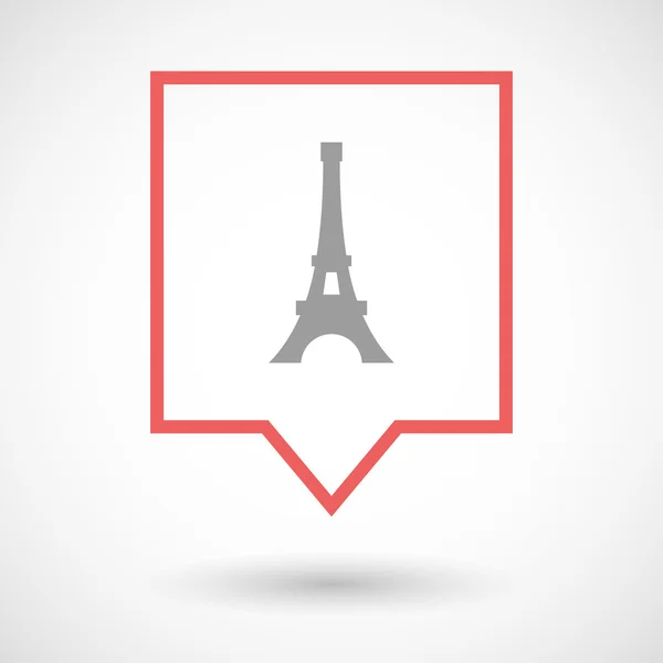 Isolata icona della tooltip line art con la torre Eiffel — Vettoriale Stock