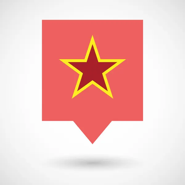 Linea isolata icona tooltip arte con la stella rossa del comunismo i — Vettoriale Stock
