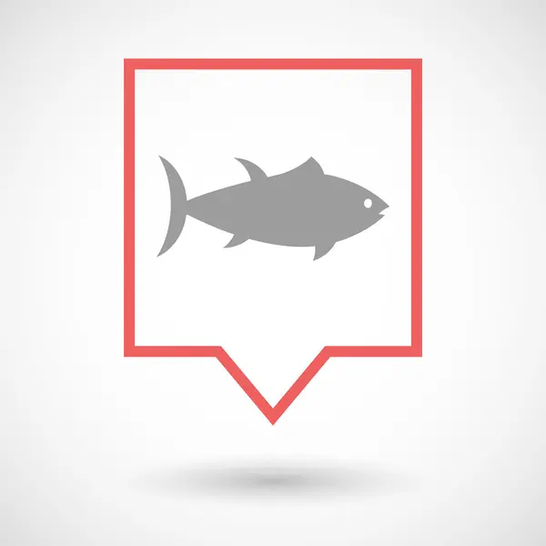 Linea isolata icona tooltip arte con un pesce tonno — Vettoriale Stock