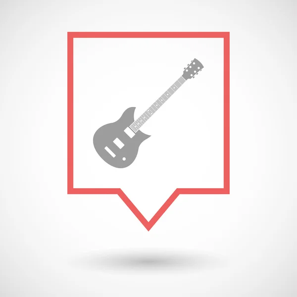 Geïsoleerde lijn kunst tooltip icoon met een elektrische gitaar — Stockvector