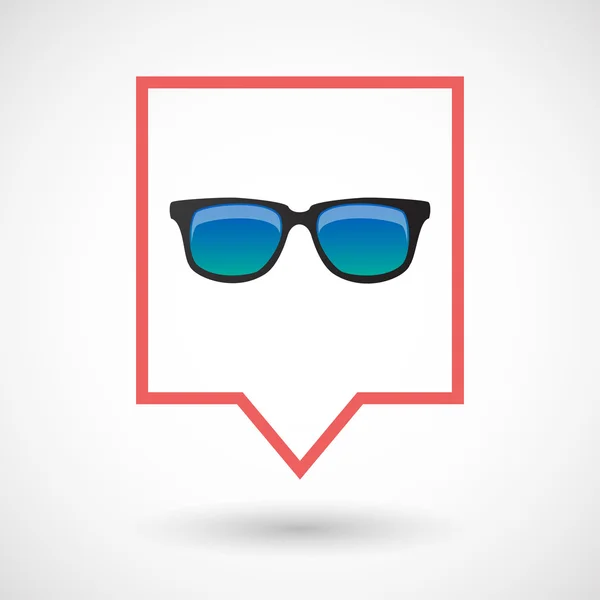 Isolated line art tooltip icon with  a sunglasses icon — Stock Vector