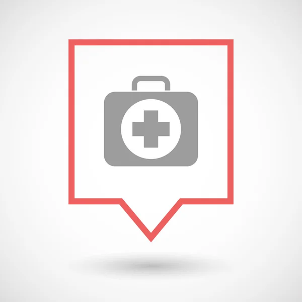 Icono de punta de herramienta de arte de línea aislada con un icono de kit de primeros auxilios — Vector de stock