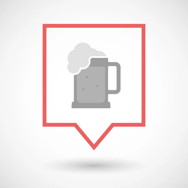 Linia na białym tle sztuki tooltip ikona ikony słój piwo z — Wektor stockowy