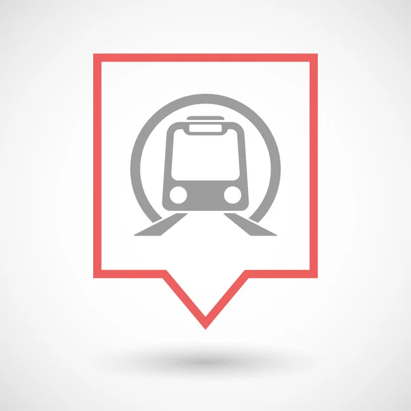 Ícone de ponta de ferramenta de arte de linha isolada com um ícone de trem de metrô — Vetor de Stock