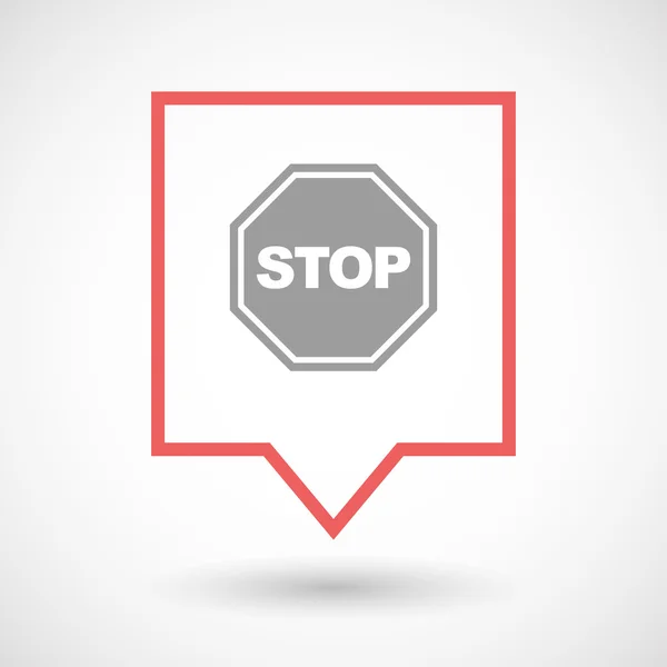Isoliertes Line Art Tooltip-Symbol mit Stoppsignal — Stockvektor