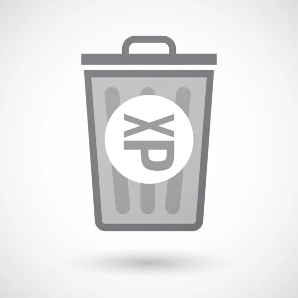 Isolated trash can icon with  a Tongue sticking text face emotic — Stock Vector