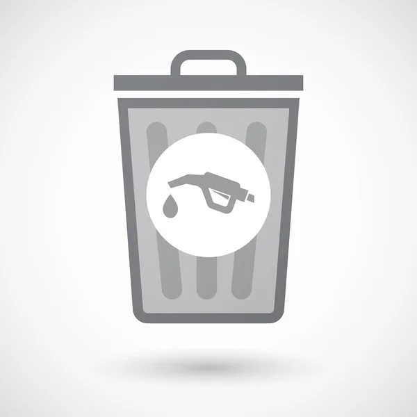 Isolated trash can icon with  a gas hose icon — Stock Vector