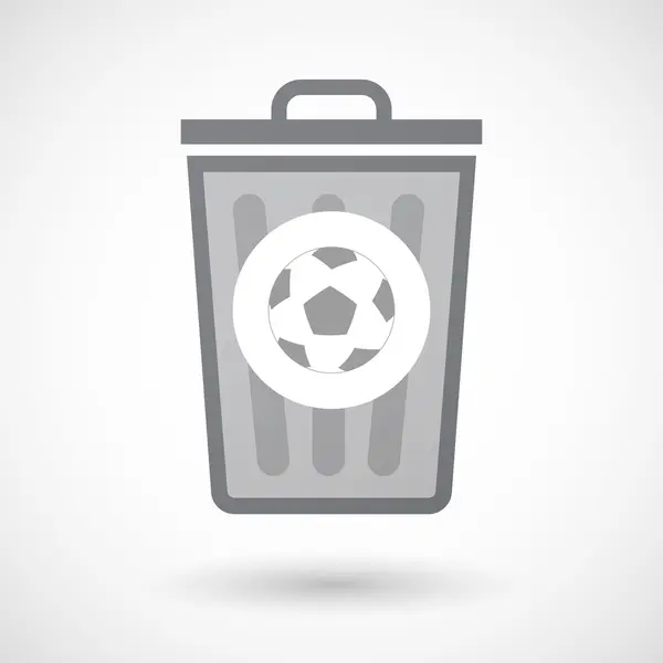 Isolated trash can icon with  a soccer ball — Stockvector
