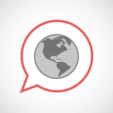 Bir Amerika Bölge worl ile izole komik balon çizgi sanat simge