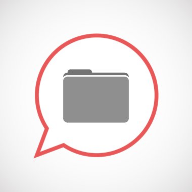 İzole komik balon çizgi sanat simge bir klasör ile 