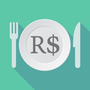 Uzun gölge sofra vektör çizim ile bir brazillian gerçek