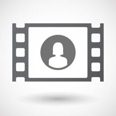 Bir kadın avatar ile izole 35mm film karesi