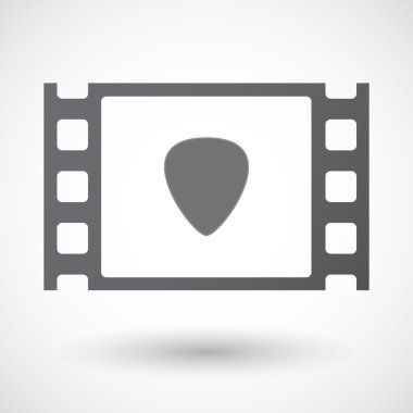 İzole 35mm film karesi bir mızrap ile