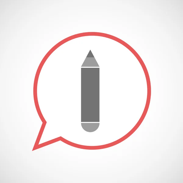 Elszigetelt képregény léggömb art ikonján egy ceruzával — Stock Vector