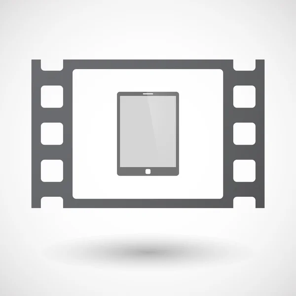 Isolated 35mm film frame with a tablet computer — Stock Vector