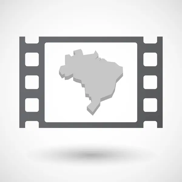 Marco de película aislado de 35mm con un mapa de Brasil — Archivo Imágenes Vectoriales
