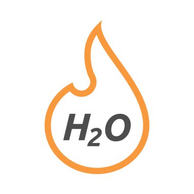 İzole hat sanat alev H2o metinle