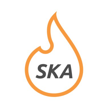 İzole hat sanat alev Ska metinle