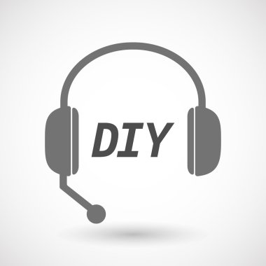 DIY metin simgesiyle izole kulaklık