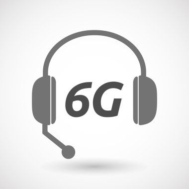 6g metin simgesiyle izole kulaklık