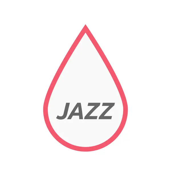 Isolated line art blood drop icon with    the text JAZZ — Stock Vector