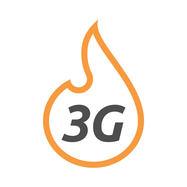 Изолированная линия искусства пламя с текстом 3G — стоковый вектор