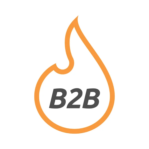 Izolované linie umění plamen s textem B2b — Stockový vektor