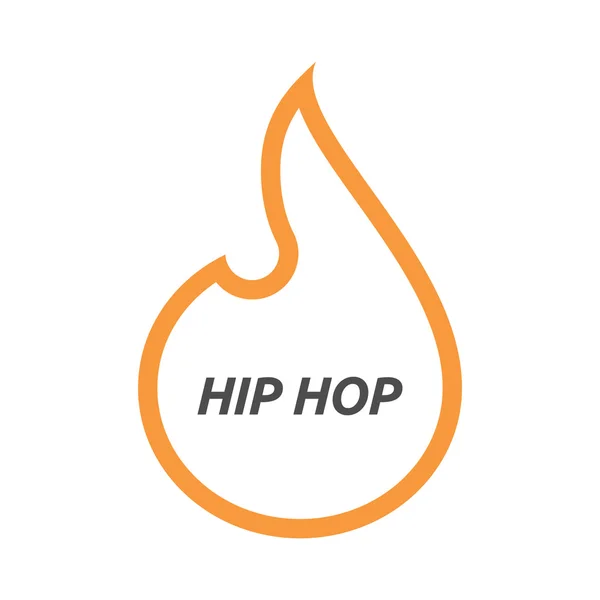 Geïsoleerde lijn kunst vlam met de tekst Hip Hop — Stockvector