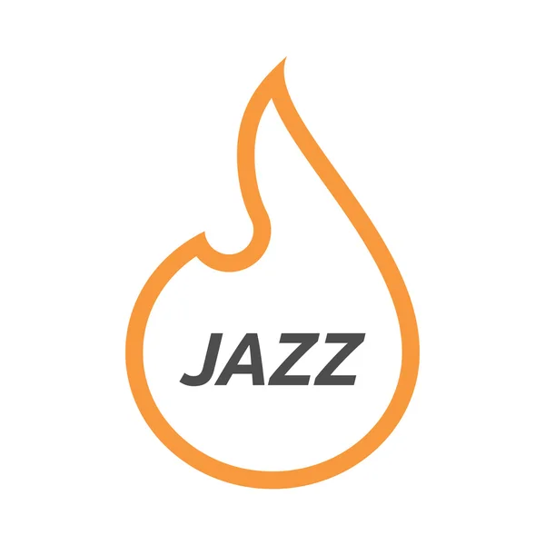 Izolované linie umění plamen s textem Jazz — Stockový vektor