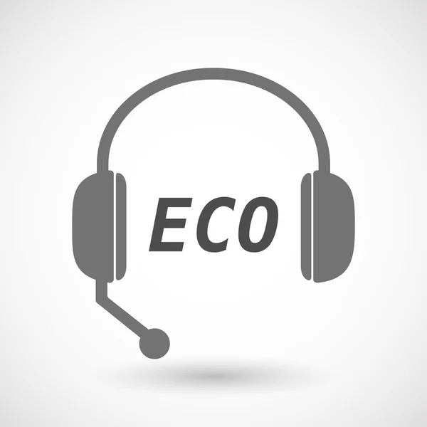 Isoliertes Headset-Symbol mit dem Text eco — Stockvektor