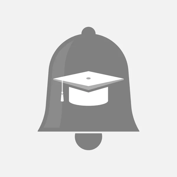 Icono de campana aislada con una gorra de graduación — Archivo Imágenes Vectoriales