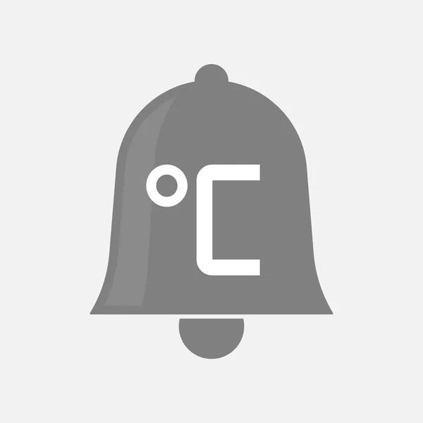 Icono de campana aislada con un signo de grado celsius — Vector de stock