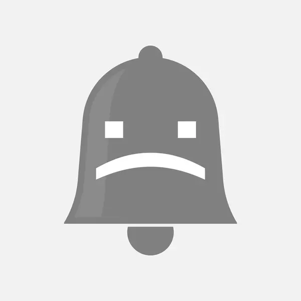 Icona campana isolata con una faccia triste — Vettoriale Stock