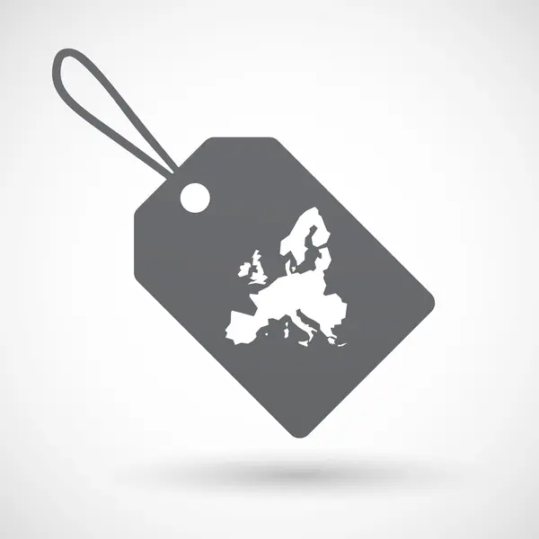 Geïsoleerde label met een kaart van Europa — Stockvector