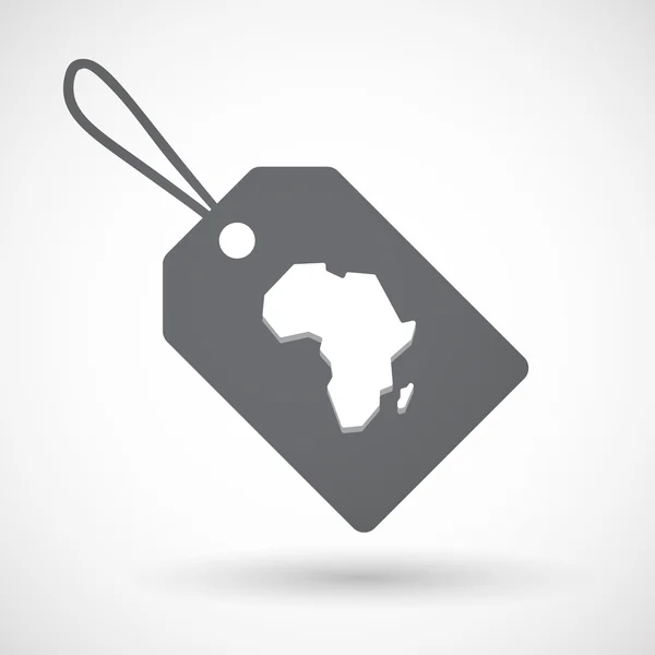 Geïsoleerde label met een kaart van het Afrikaanse continent — Stockvector