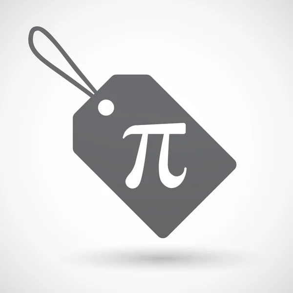 Étiquette isolée avec le symbole pi numérique — Image vectorielle