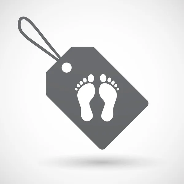 İki ayak izleri ile izole etiket — Stok Vektör